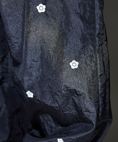 花朵圖案刺繡 尼龍褲