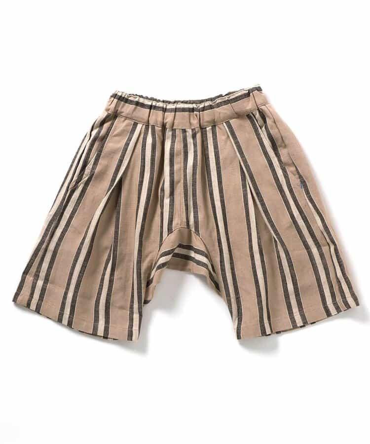 條紋折褶七分褲