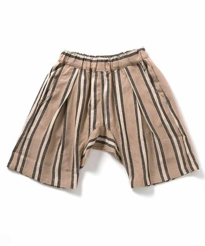 條紋折褶七分褲