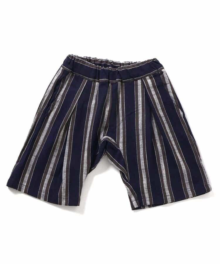 條紋折褶七分褲