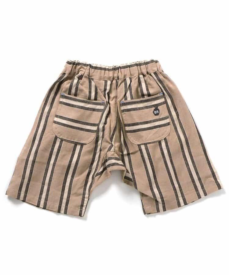 條紋折褶七分褲