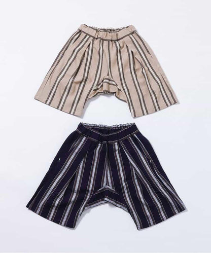 條紋折褶七分褲