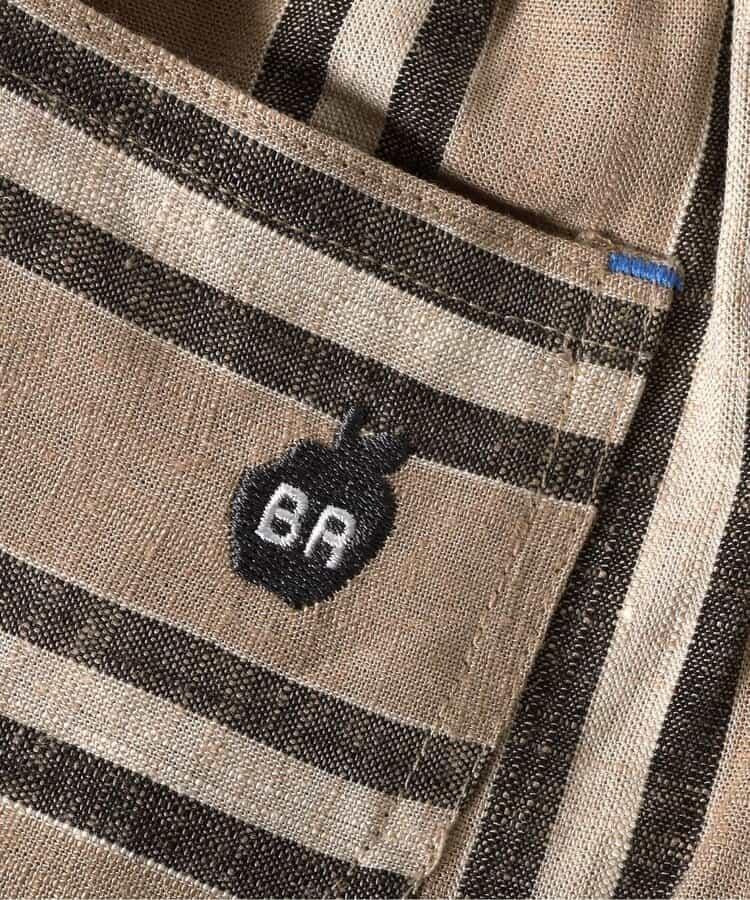 條紋折褶七分褲