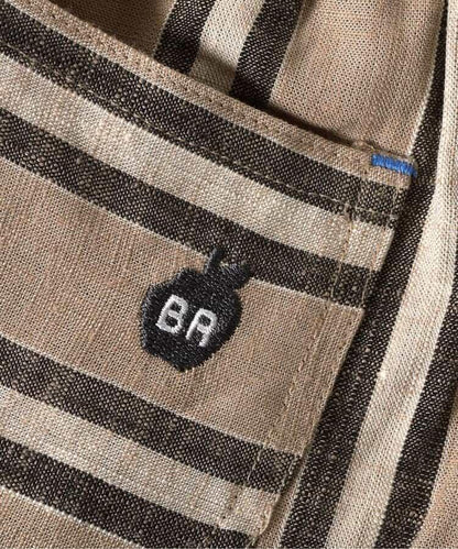 條紋折褶七分褲