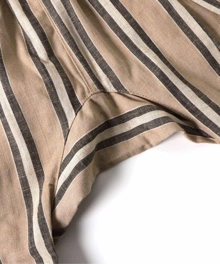 條紋折褶七分褲