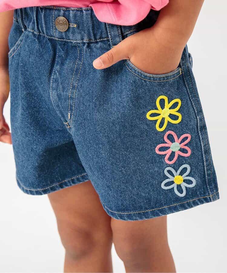 刺繡牛仔短褲