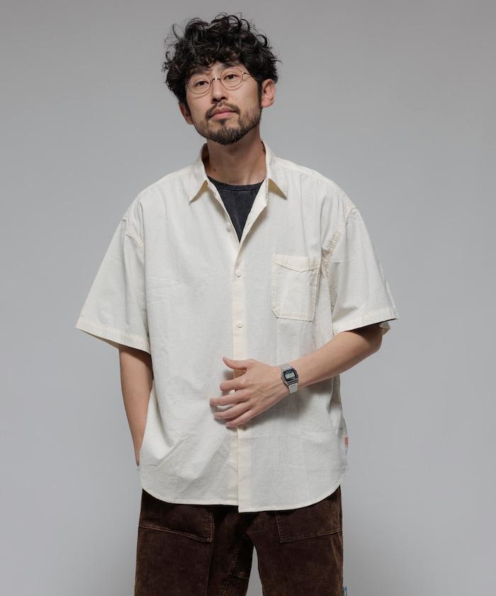 聯名重 折皺加工 舒適版型 常規領口 短袖襯衫