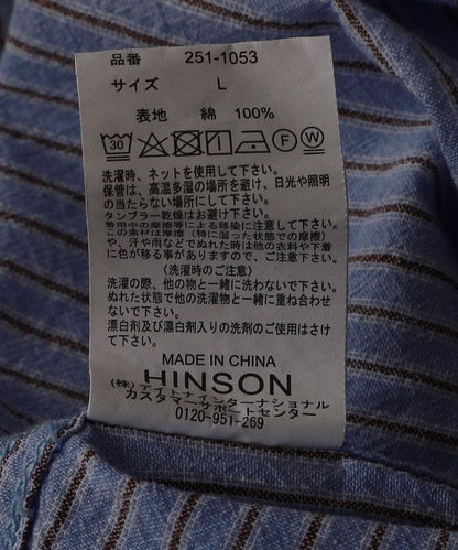 聯名 皺紋加工 舒適版型 常規領口 短袖條紋襯衫