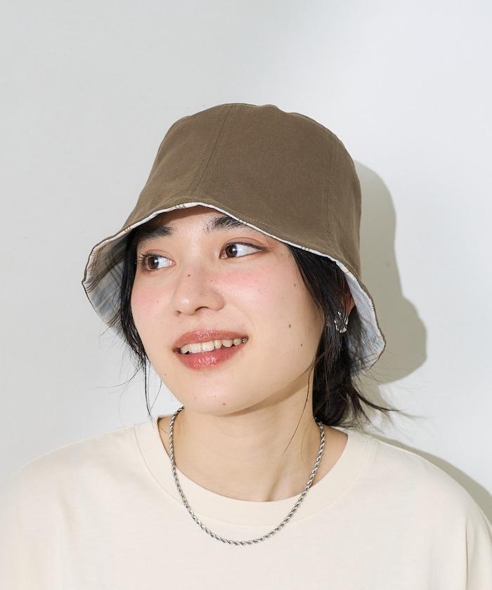 格紋 可反穿帽