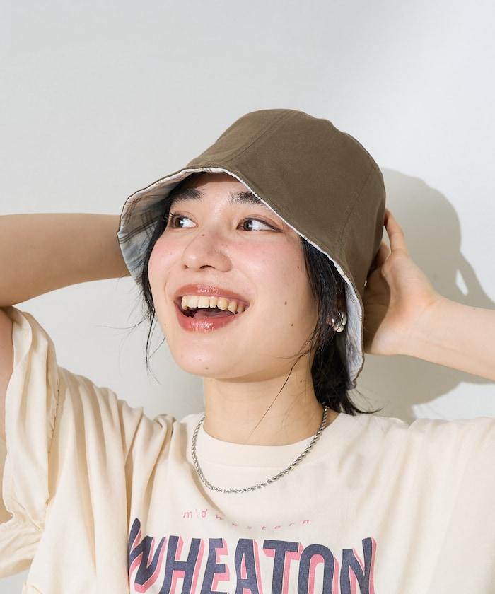 格紋 可反穿帽
