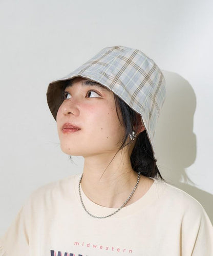 格紋 可反穿帽