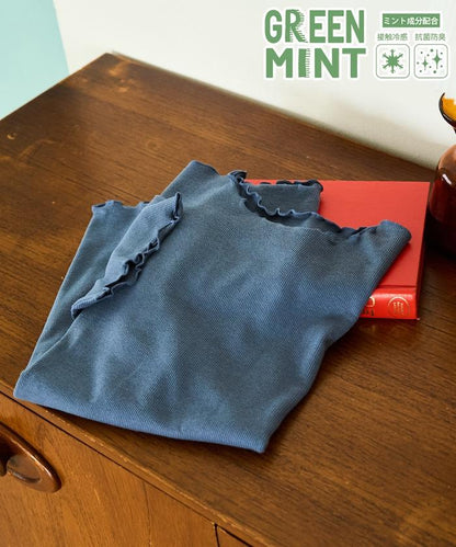 薄荷色親膚舒適圓領短袖T恤