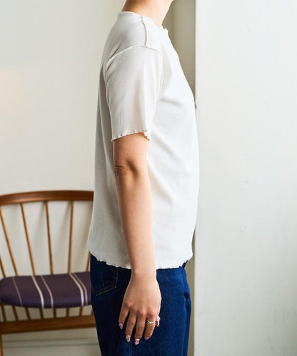 薄荷色親膚舒適圓領短袖T恤