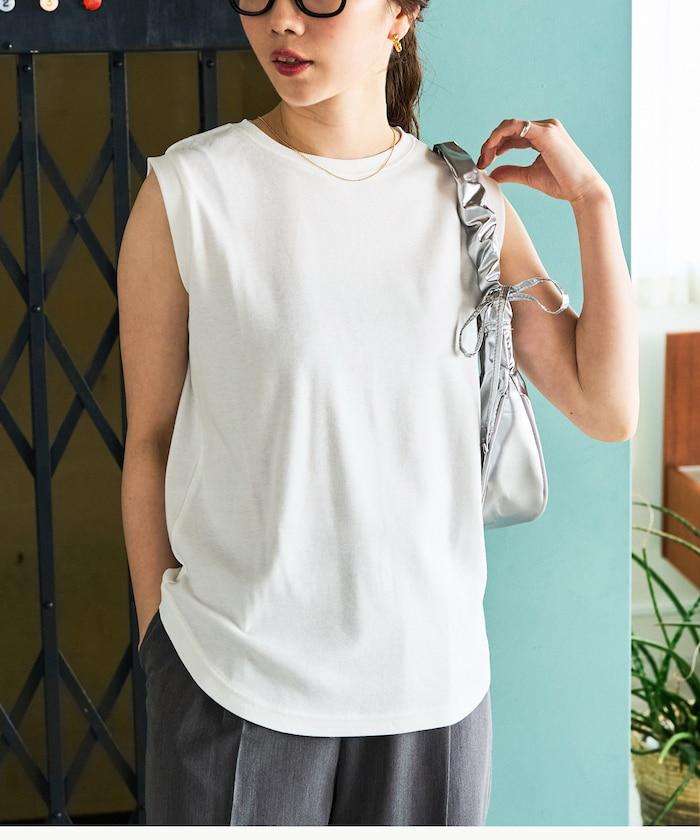 薄荷色圓領無袖T恤