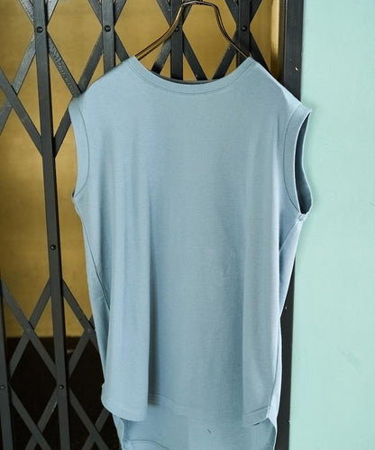 薄荷色圓領無袖T恤