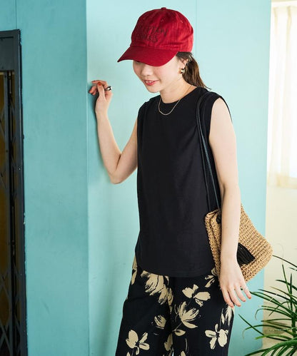 薄荷色圓領無袖T恤