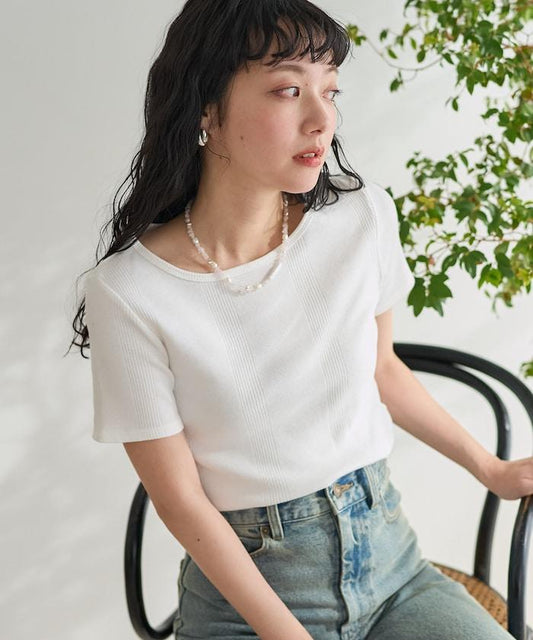 芭蕾領 隨機條紋T恤