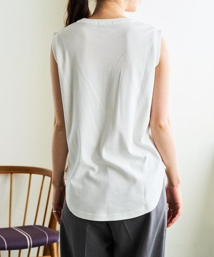 薄荷色圓領無袖T恤