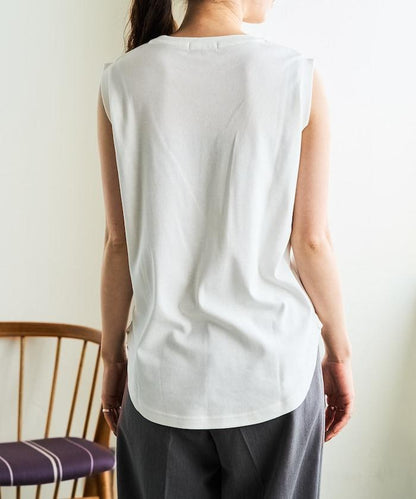 薄荷色圓領無袖T恤