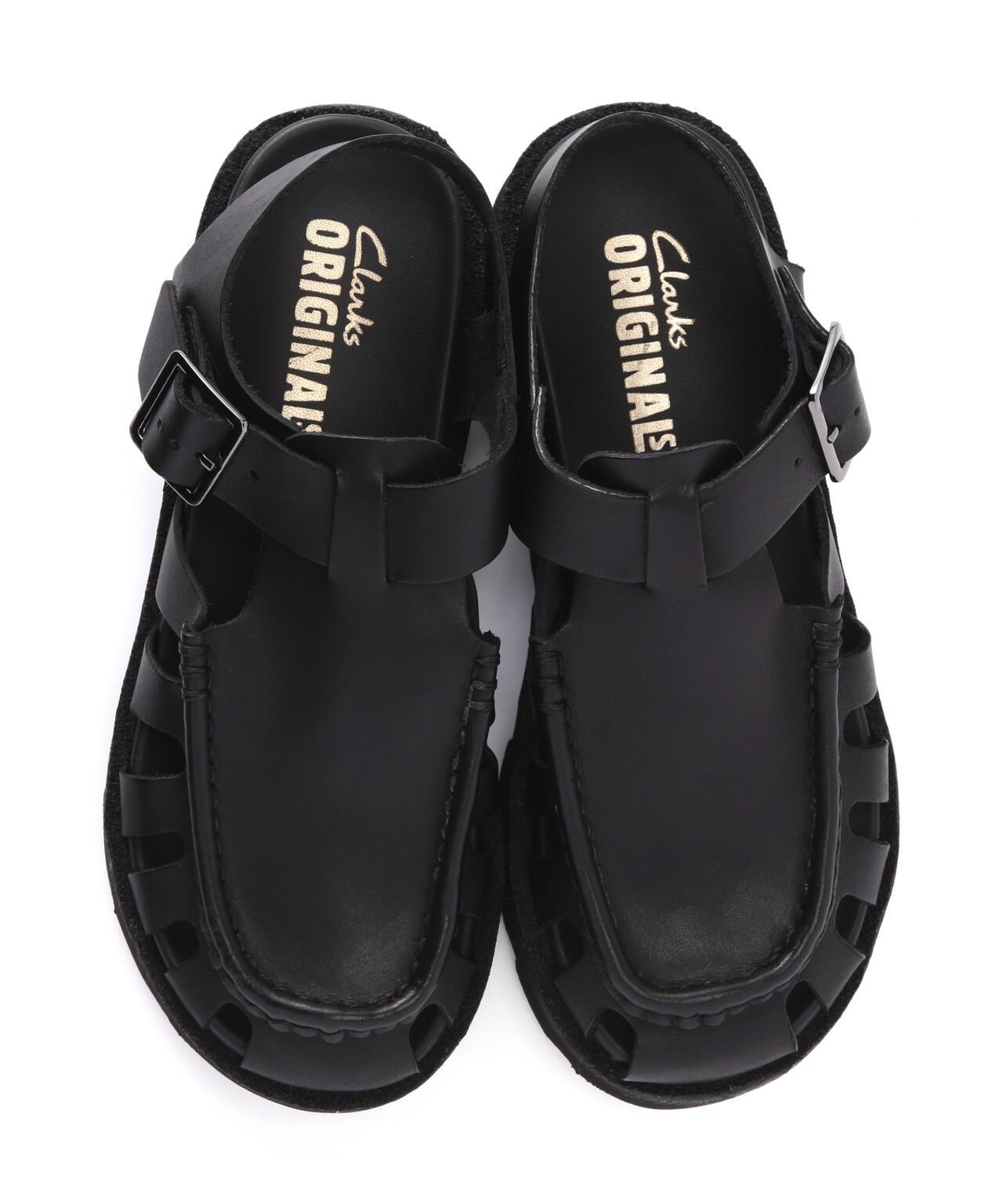 CLARKS/Clarks Meare Buckle 女士馬爾巴克爾（黑色皮革）