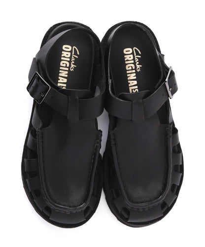CLARKS/Clarks Meare Buckle 女士馬爾巴克爾（黑色皮革）