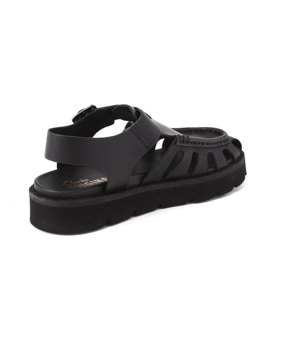 CLARKS/Clarks Meare Buckle 女士馬爾巴克爾（黑色皮革）