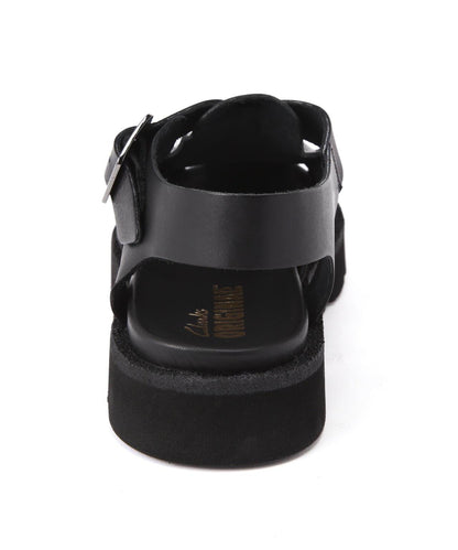 CLARKS/Clarks Meare Buckle 女士馬爾巴克爾（黑色皮革）