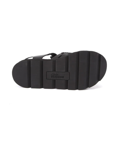 CLARKS/Clarks Meare Buckle 女士馬爾巴克爾（黑色皮革）