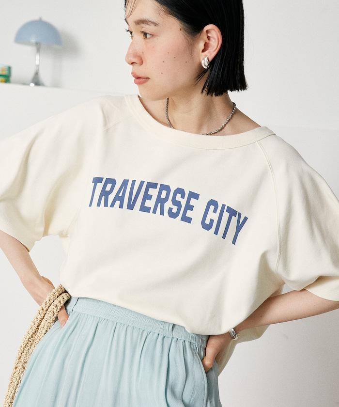 2way 平滑logo T恤/單肩印花T恤