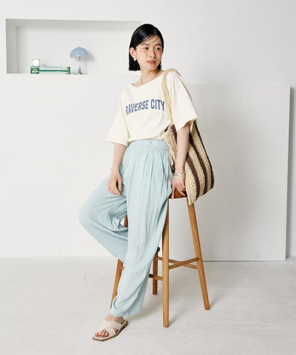 2way 平滑logo T恤/單肩印花T恤