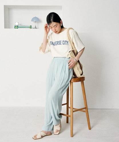 2way 平滑logo T恤/單肩印花T恤