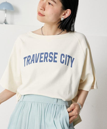 2way 平滑logo T恤/單肩印花T恤