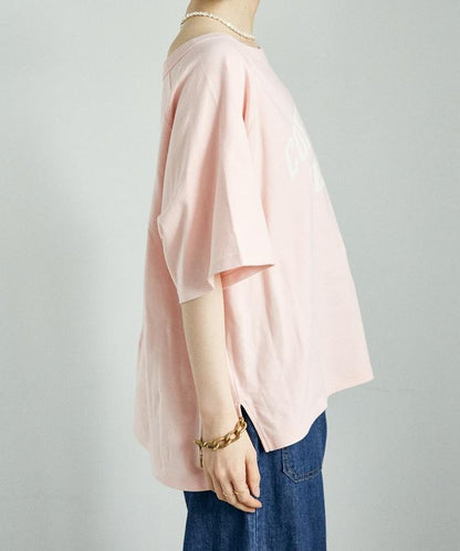 2way 平滑logo T恤/單肩印花T恤