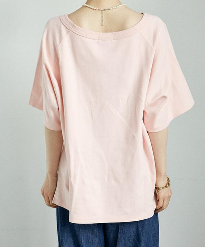 2way 平滑logo T恤/單肩印花T恤