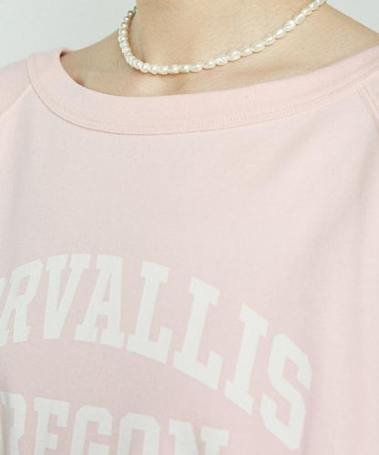 2way 平滑logo T恤/單肩印花T恤