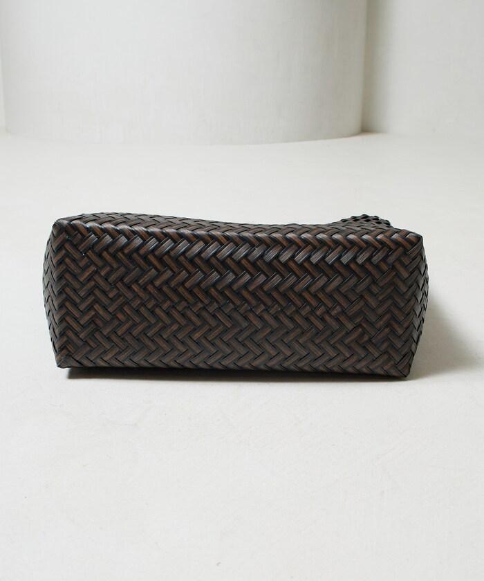 編織嵌入式竹柄手提包