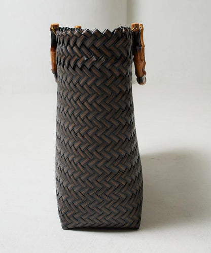 編織嵌入式竹柄手提包