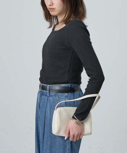 方領針織長袖套頭衫