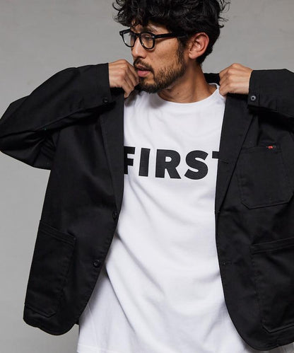 6盎司 前面標誌印花 圓領T恤 / 印花T恤 FIRST