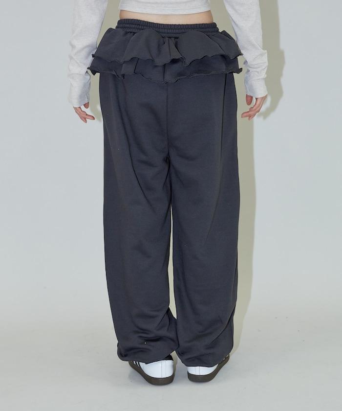 腰部荷葉邊衛衣褲