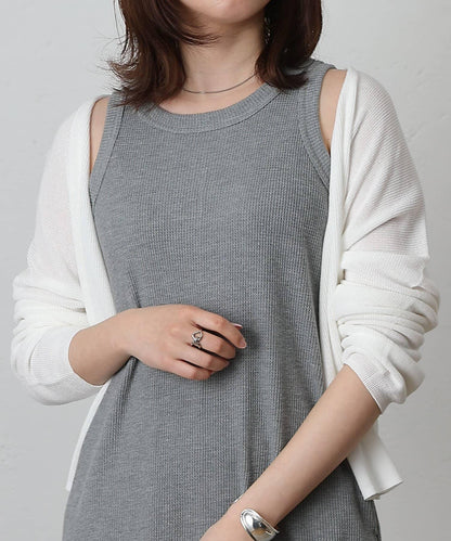 亞麻風交叉領針織衫