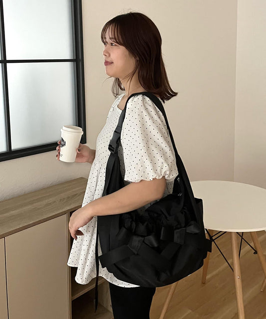 【SAPON】防水絲帶尼龍單肩包