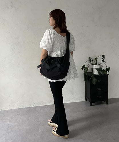 【SAPON】防水絲帶尼龍單肩包