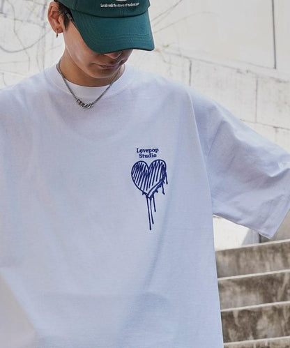 Lovepop studio 心形胸部標誌刺繡T恤