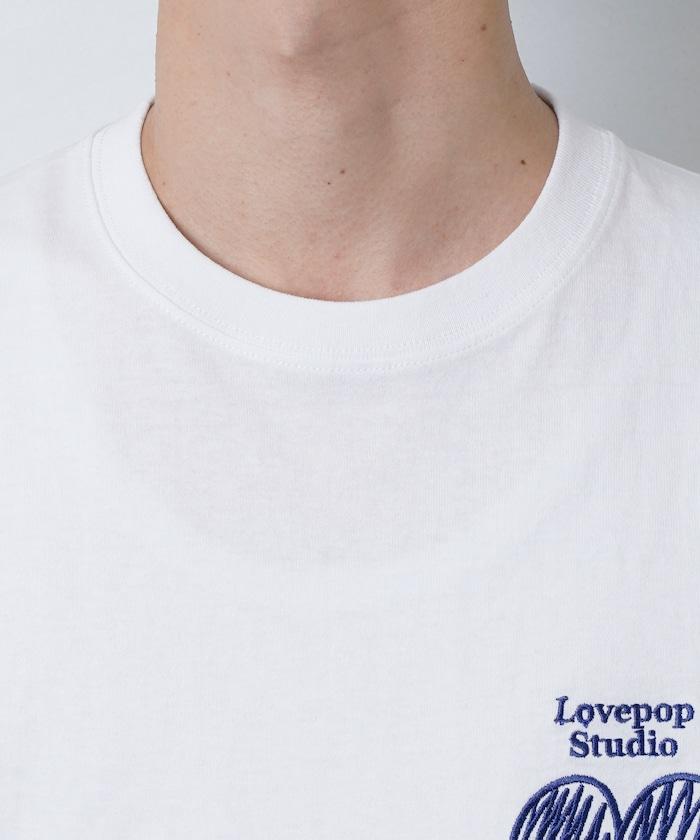 Lovepop studio 心形胸部標誌刺繡T恤