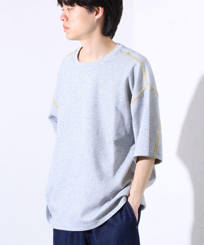 【GLOSTER/格洛斯特】梯子配色拼接 圓領短袖T恤