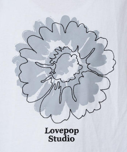 Lovepop studio 花朵刺繡印花T恤