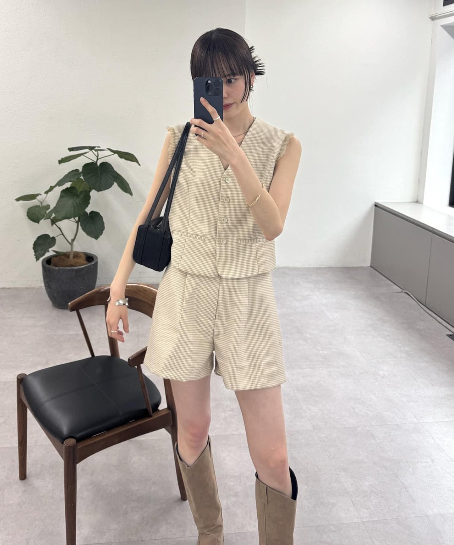 【森川企劃】格紋馬甲套裝