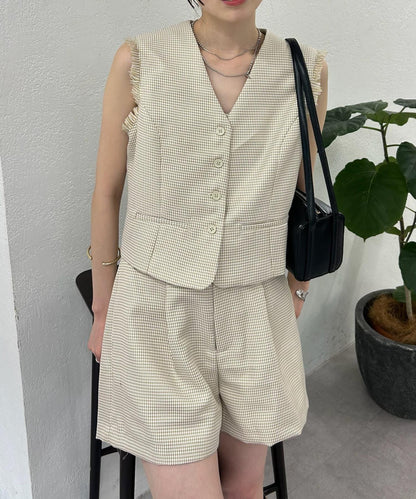 【森川企劃】格紋馬甲套裝