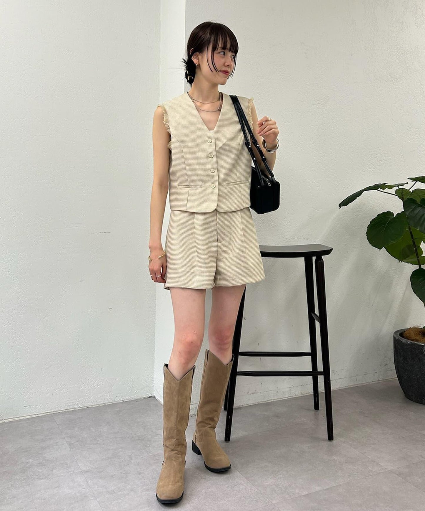 【森川企劃】格紋馬甲套裝